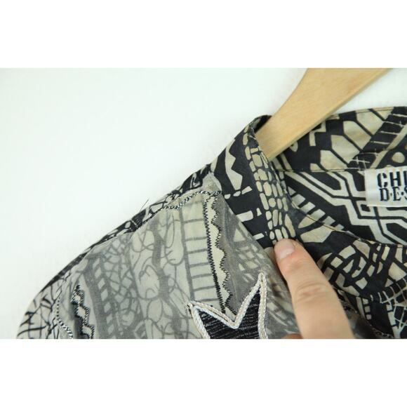 Chicos 3 L Silk FLAW Embroidered Fish Jacket Boho Artsy Embellished Maximalist - Picture 7 of 14